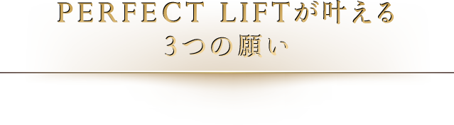 PERFECT LIFTが叶える3つの願い